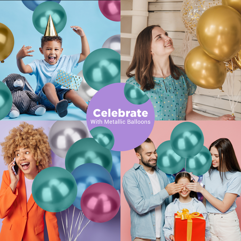 Metallic Shiny Balloons - Green