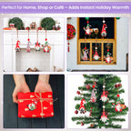 Wooden Christmas Gnome Ornaments – 12pc Set