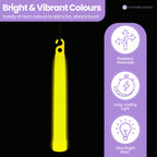 6" Premium Neon Glow Sticks (Pack of 25) - Yellow