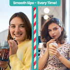 Red & White Striped Biodegradable Paper Straws