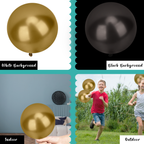 Metallic Shiny Balloons - Black & Gold