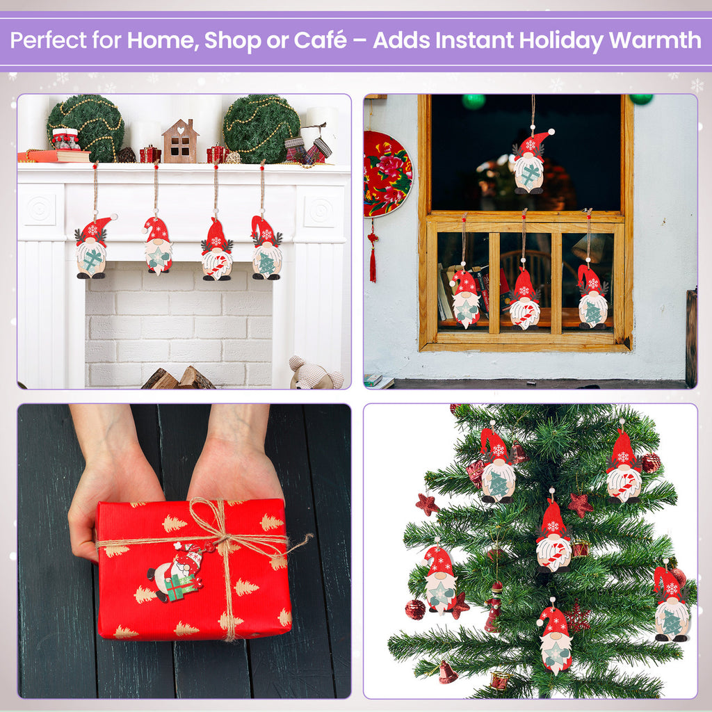 Wooden Nordic Gnome Christmas Hanging Signs