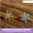 Snowflake Napkin Rings with Diamante – Christmas Table Décor - Gold
