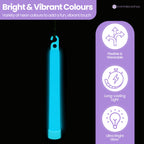 6" Premium Neon Glow Sticks (Pack of 25) - Aqua