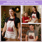Unisex Christmas Apron for Adults - Red and Black Plaid Design