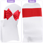 Spandex Chair Band with Large Bow - Red