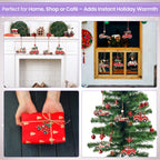 Wooden Santa Car Christmas Ornaments Set