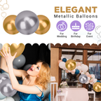Metallic Shiny Balloons - Silver & Gold