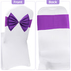 Spandex Chair Band with Large Bow - Purple
