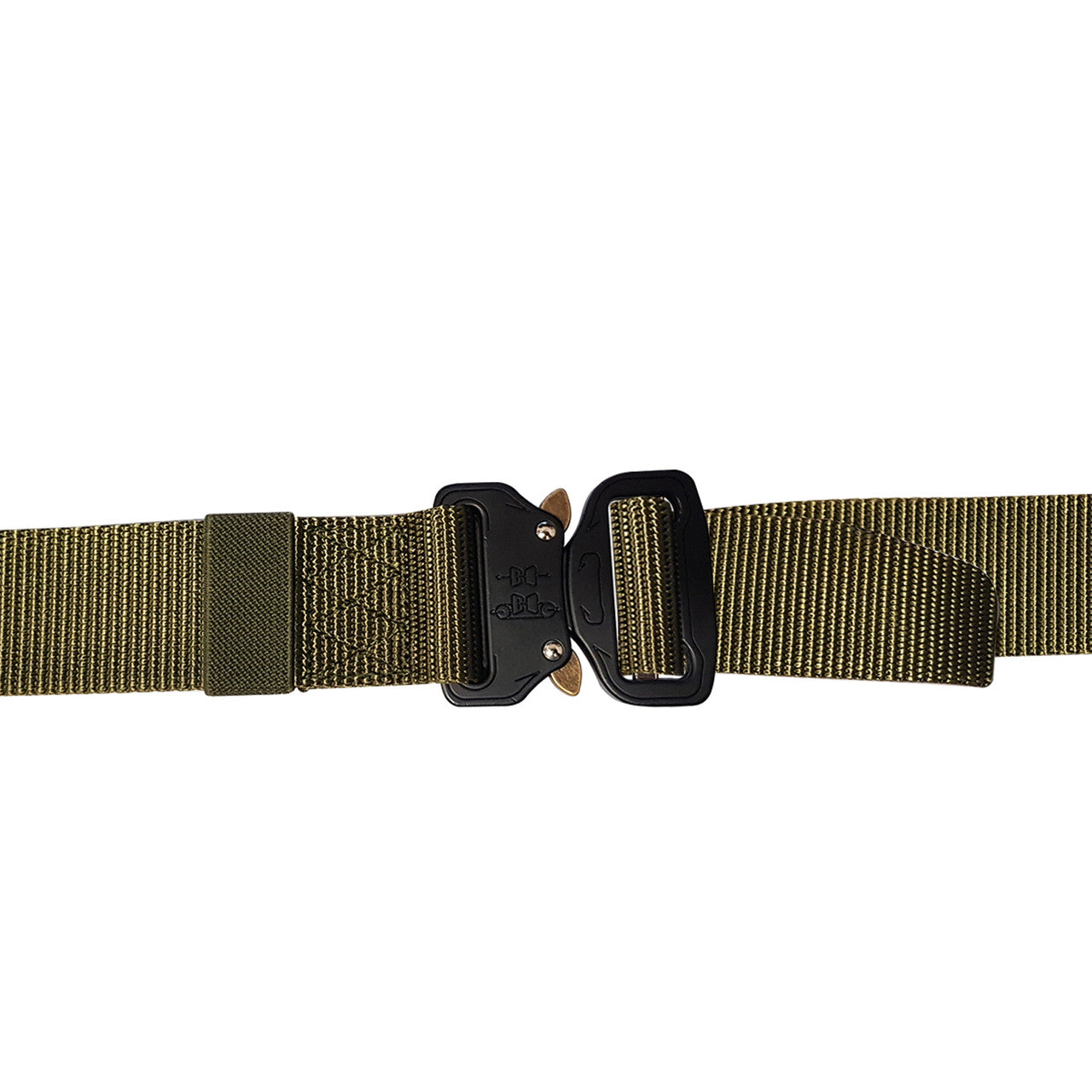 Webbing Belt Heavy Duty Black Buckle -Green