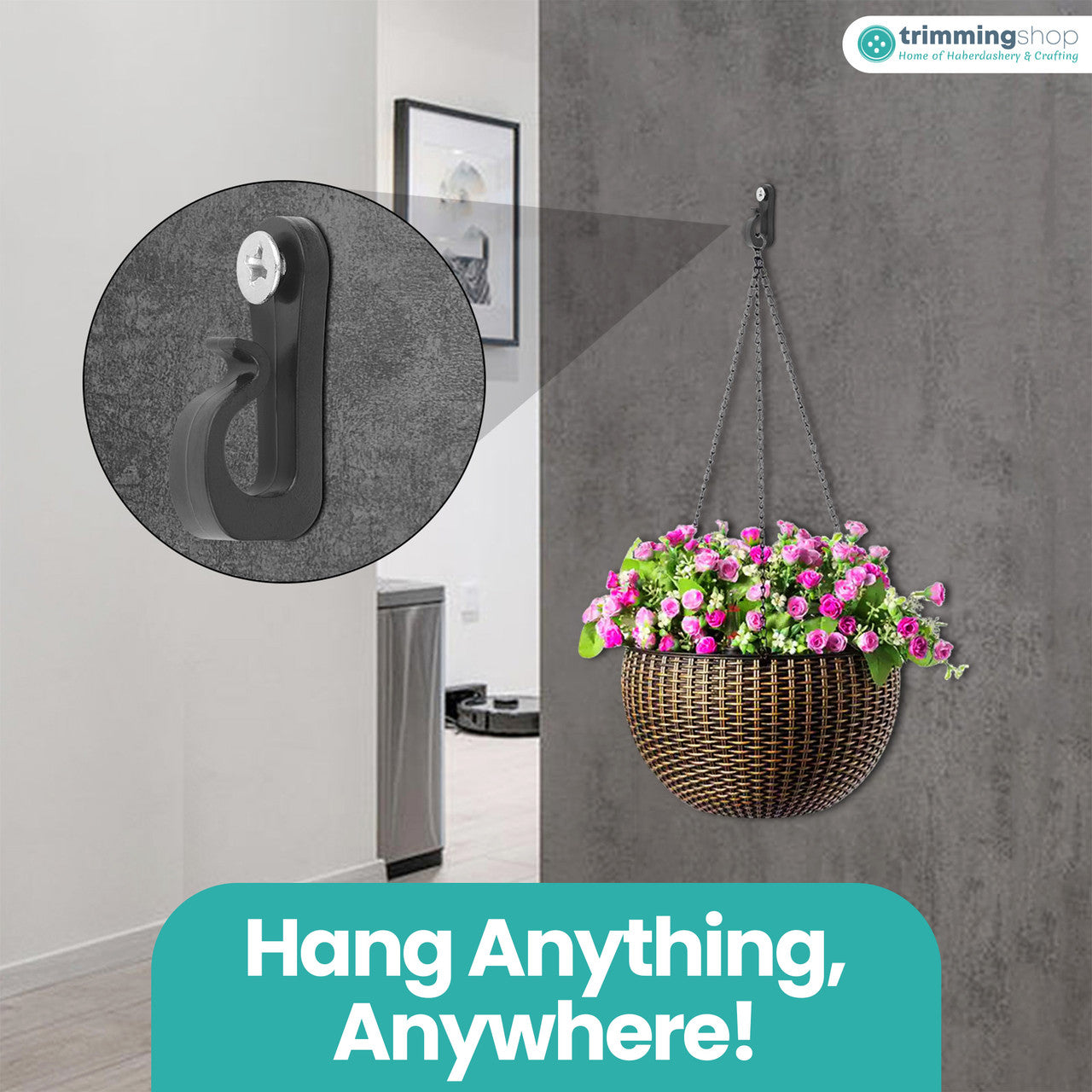Q Hanger Screw Hooks - Black