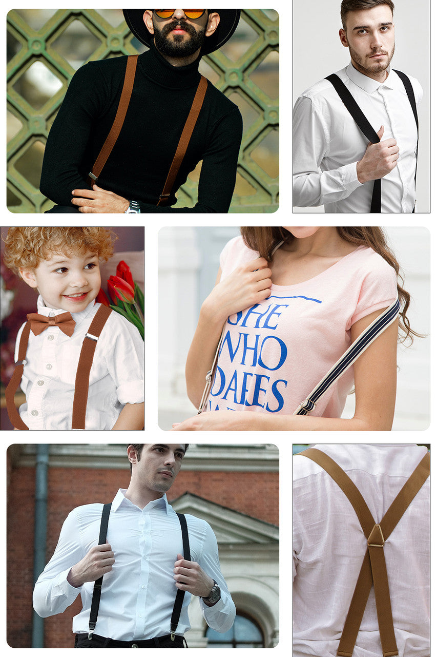 Unisex Adjustable Braces Y Shape Heavy Duty Button Hole Suspenders for Trousers Jeans 25mm
