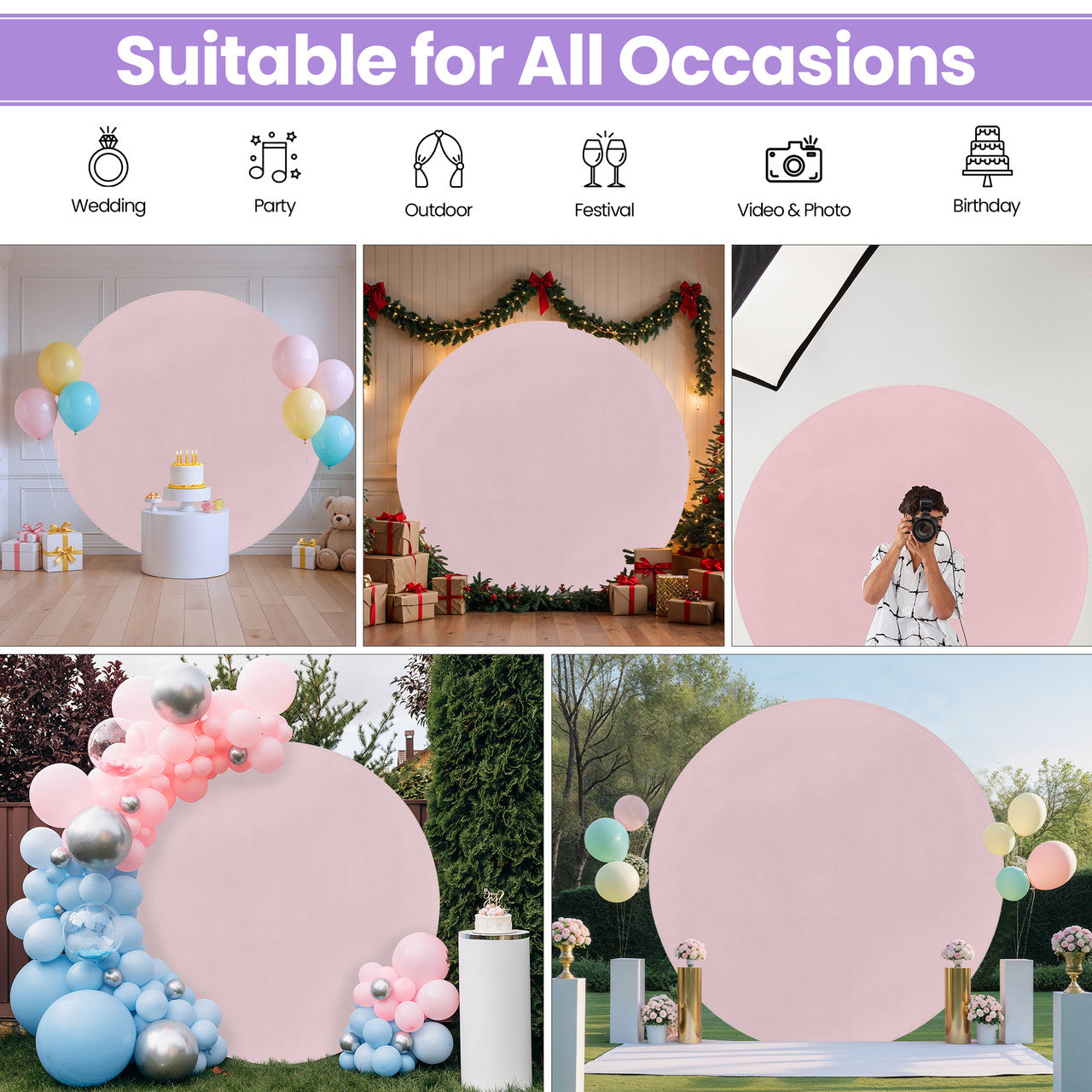 Arch Stand Spandex Cover - Baby Pink