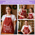 Unisex Christmas Apron for Adults – Buffalo Plaid Design