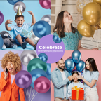 Metallic Shiny Balloons - Blue