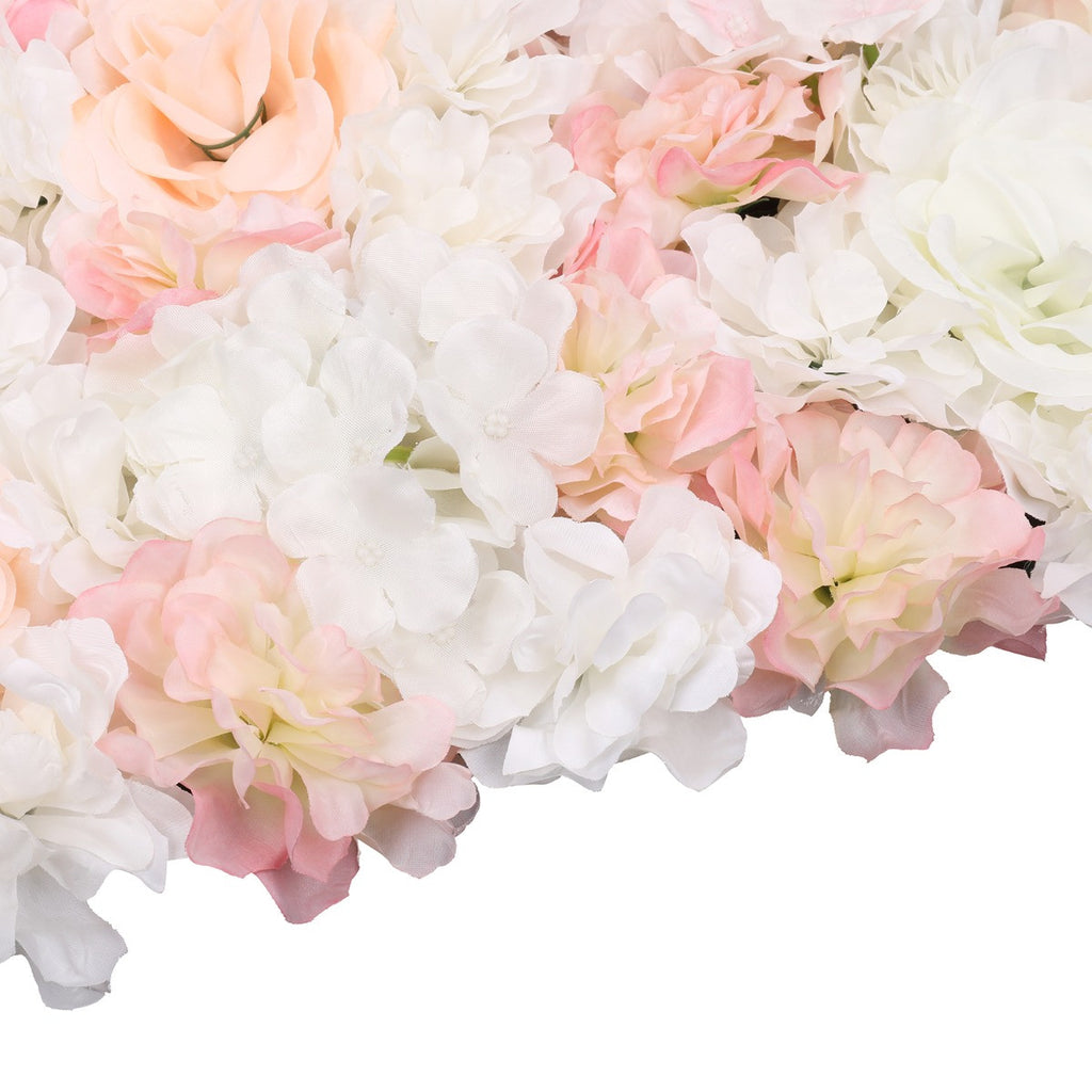 Hydrangea Artificial Flower Wall Panel 60cm x 40cm - Champagne & White