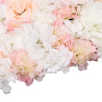 Hydrangea Artificial Flower Wall Panel 60cm x 40cm - Champagne & White