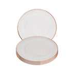 Round Charger Plate - Clear with Rose Gold Trim x 6
