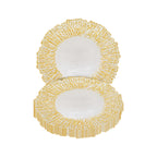 Round Charger Plate - Crackled Gold x 6
