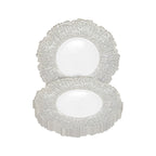Round Charger Plate - Crackled Silver x 6
