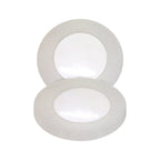 Round Charger Plate - Checkered Silver x 6