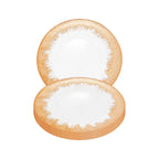 Round Charger Plate - Clear with Copper Textured Trim x 6