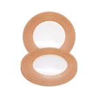 Round Charger Plate - Checkered Rose Gold x 6