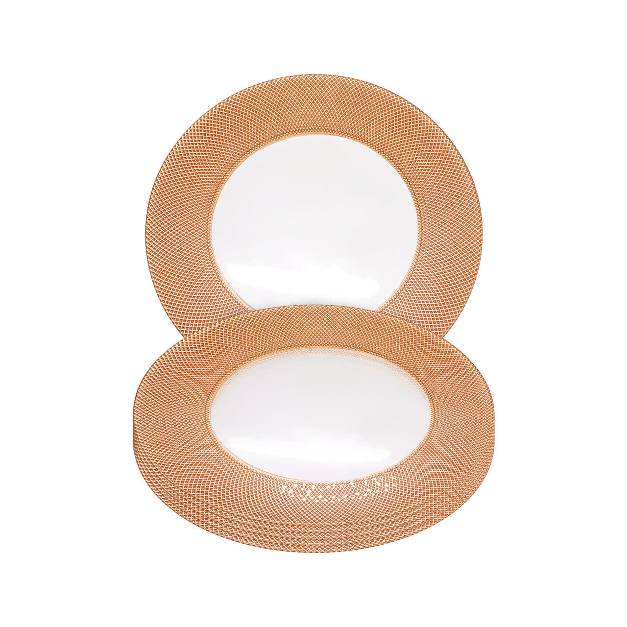 Round Charger Plate - Checkered Rose Gold x 6