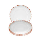 Round Charger Plate - Clear with Rose Gold Beads x 6