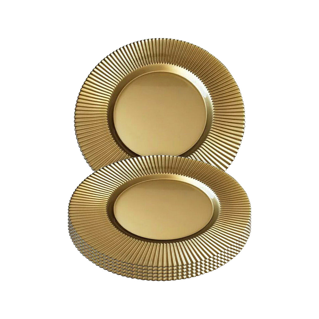 Gold 13" Round Charger Plate x 6