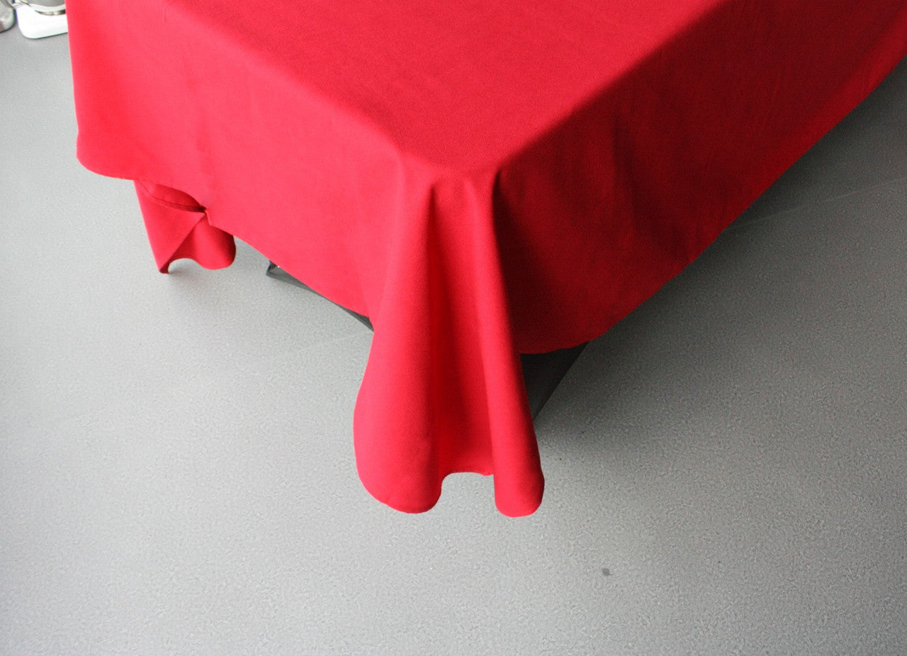 70" x 144" Rectangle Spun Polyester Tablecloth - Red