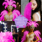 50-60cm Loose Ostrich Feathers, 5pcs - Hot Pink