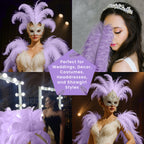 50-60cm Loose Ostrich Feathers, 5pcs - Purple