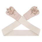 4cm Wide Belt - Tree Leaves Pattern - Ivory
