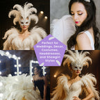 50-60cm Loose Ostrich Feathers, 5pcs - White