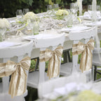 7" x 108" Plain Hessian with White Lace Chair Sash