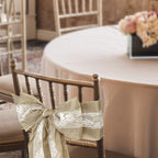7" x 108" Plain Hessian with White Lace Chair Sash