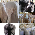 7" x 108" Vintage Lace Chair Sash - Black