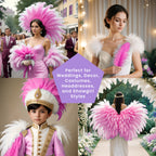 35-40cm Loose Ostrich Feathers, 5pcs - Baby Pink