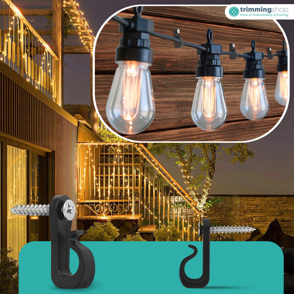 Q Hanger Screw Hooks - Black