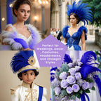 35-40cm Loose Ostrich Feathers, 5pcs - Royal Blue