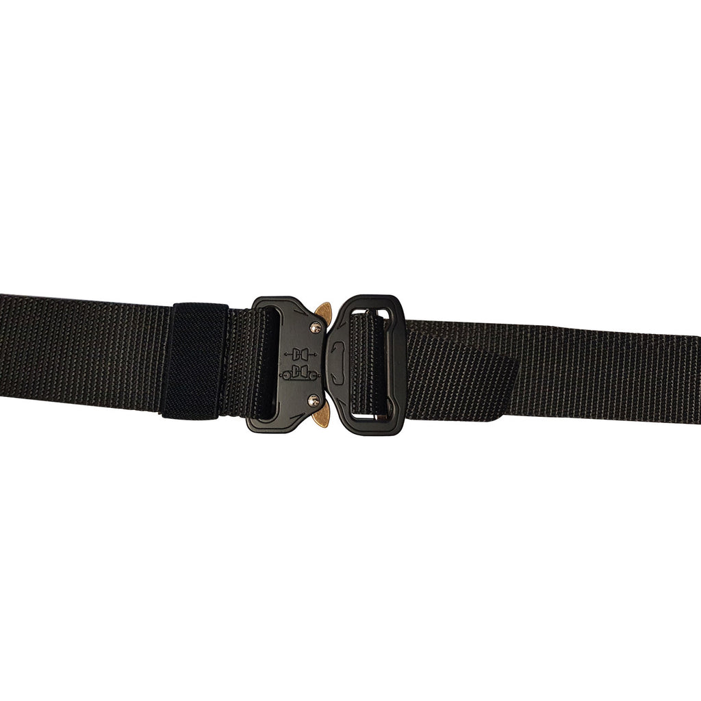 Webbing Belt Heavy Duty Black Buckle - Black