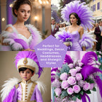 35-40cm Loose Ostrich Feathers, 5pcs - Purple