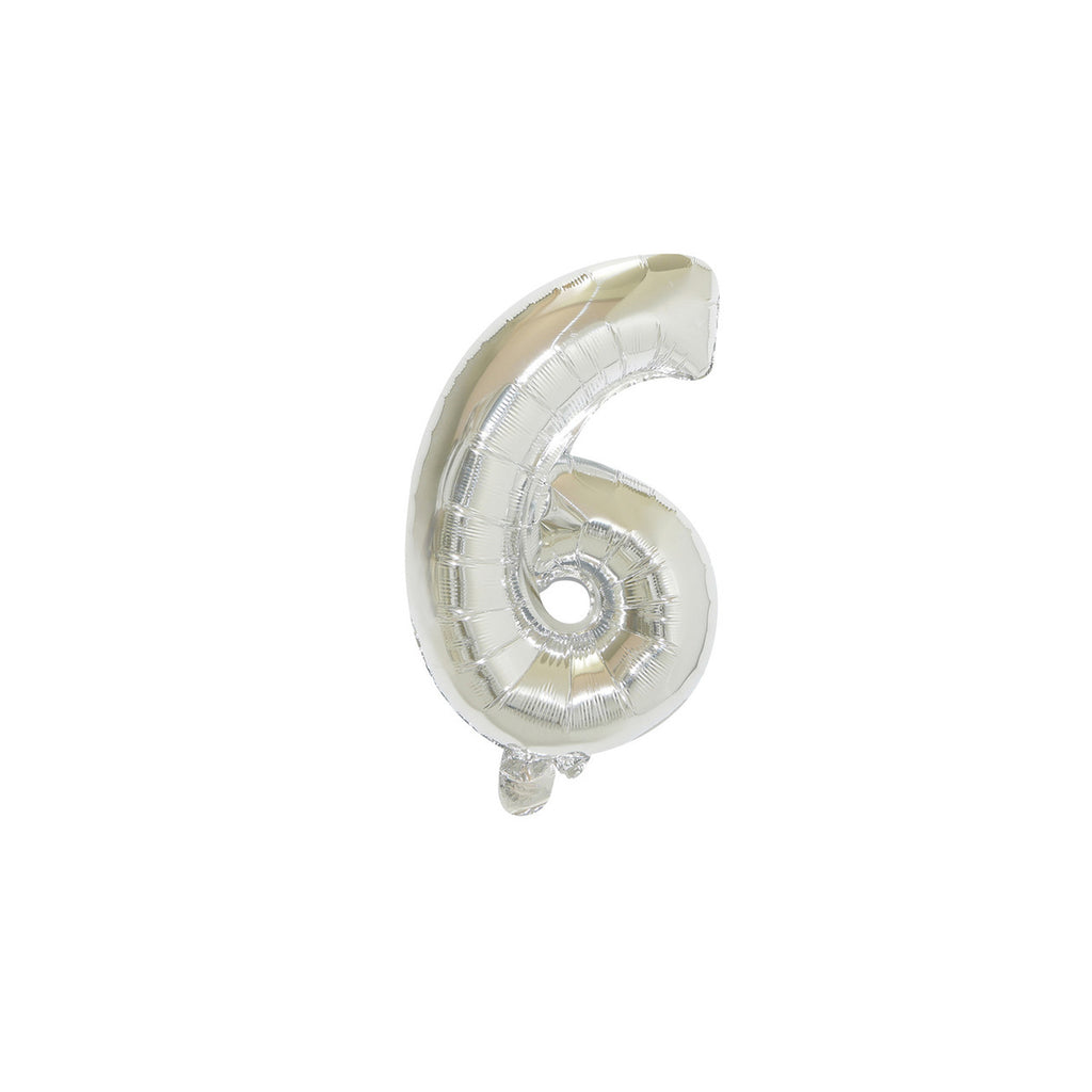 Large Foil Number Air-fill and Helium Balloons (0-9) - Silver