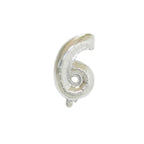 Large Foil Number Air-fill and Helium Balloons (0-9) - Silver