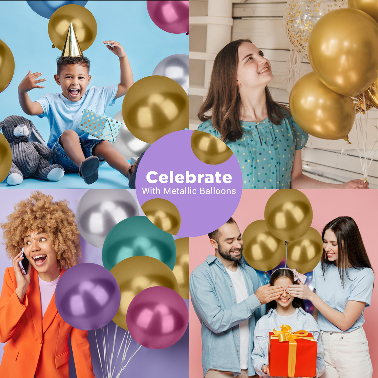 Metallic Shiny Balloons - Gold