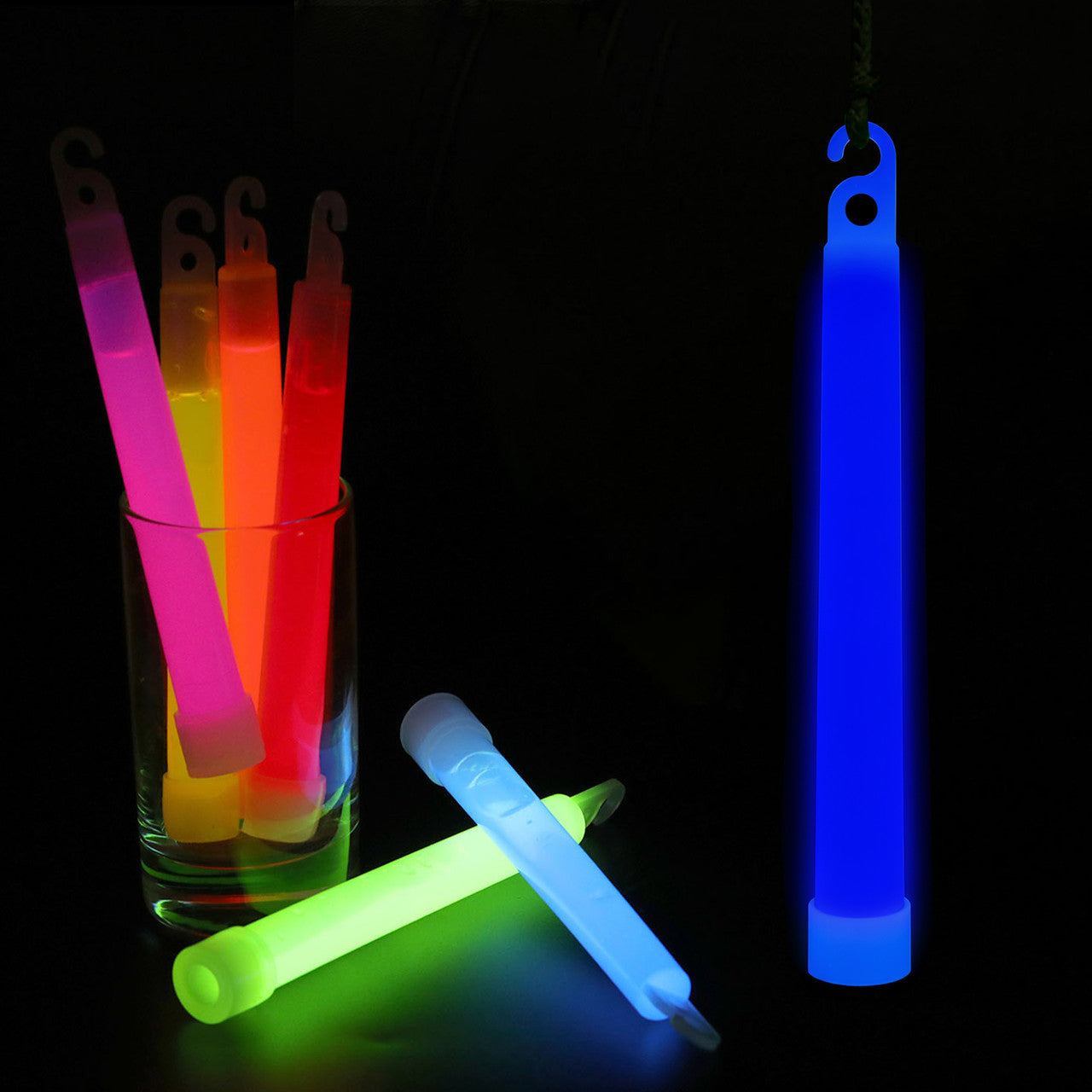 6" Premium Neon Glow Sticks (Pack of 25) - Blue