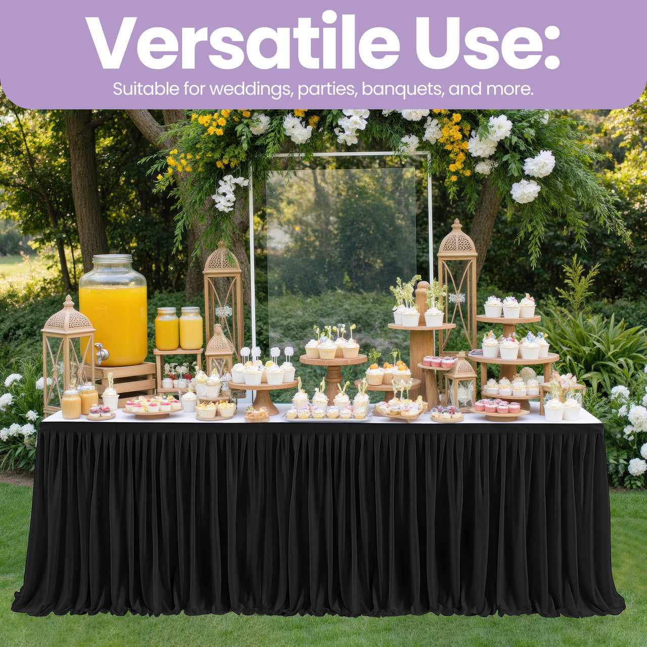 Polyester Table Skirt - Black