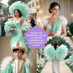 35-40cm Loose Ostrich Feathers, 5pcs - Mint