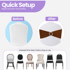 Spandex Chair Band with Round Diamante Buckle - Chocolate